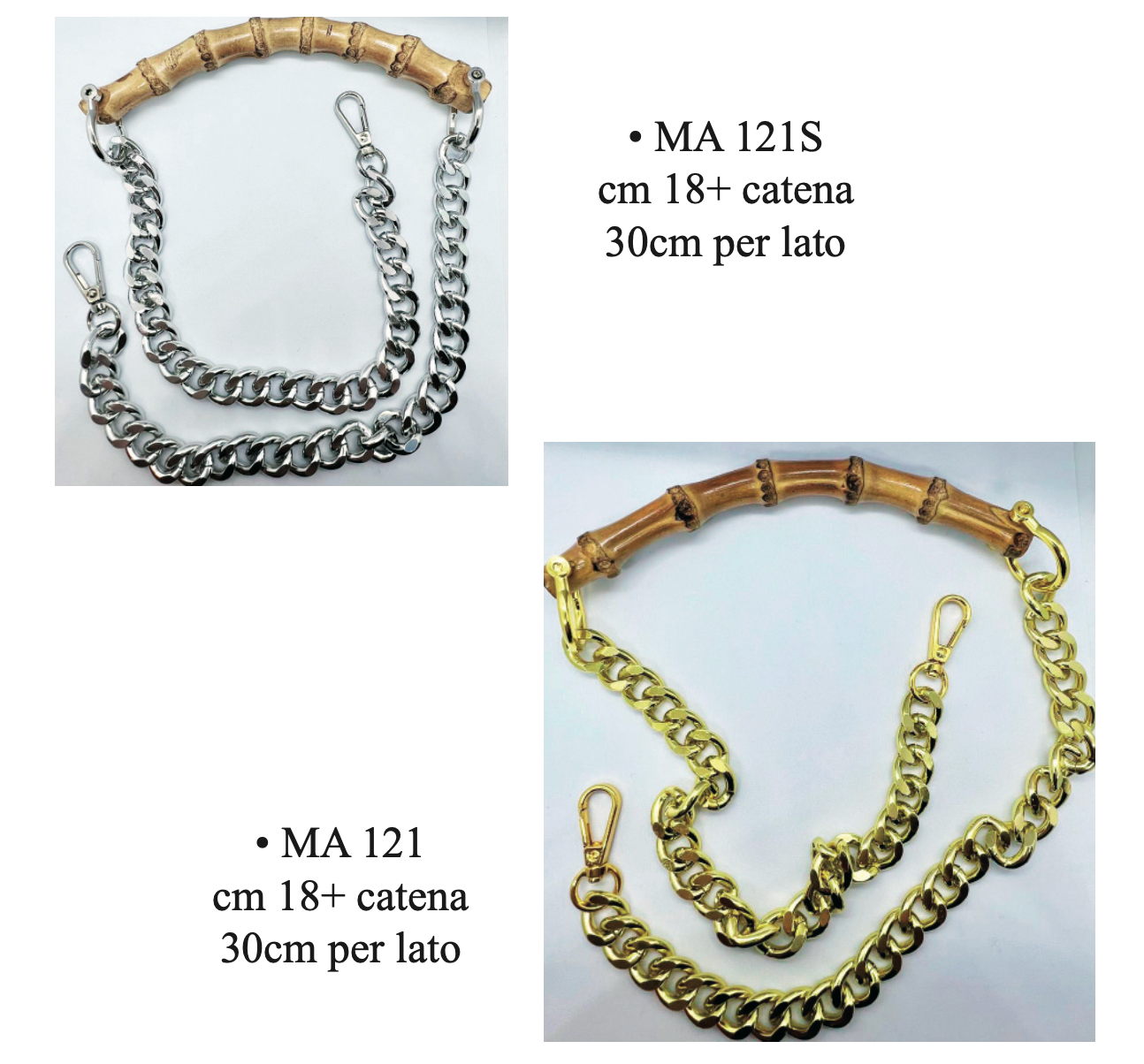 Manici per borse bamboo con catena MA 121 / 121S