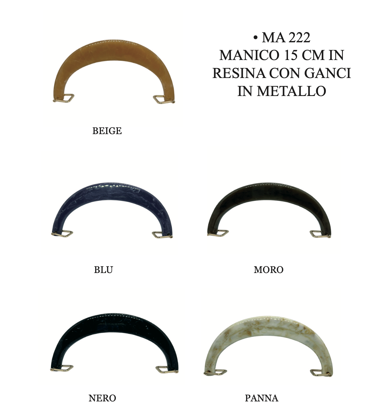 Manico per borsa in resina MA222