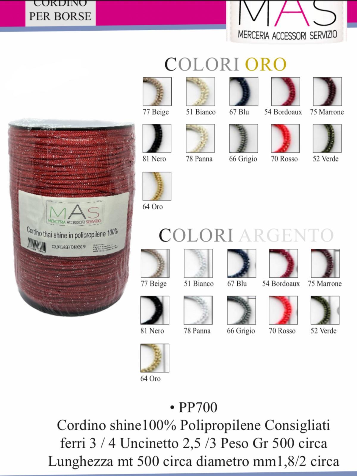 Cordino per borse lurex